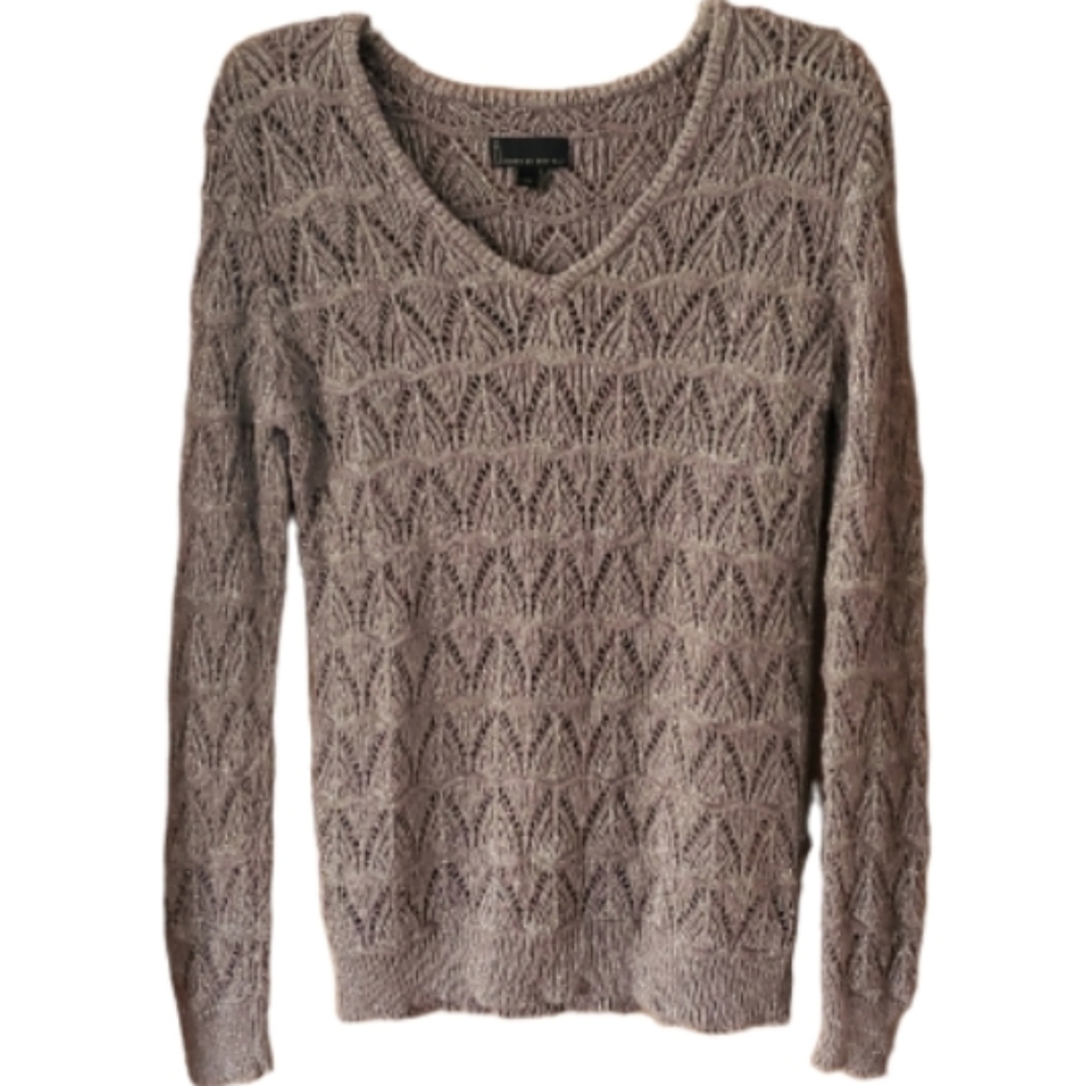 i Jeans by Buffalo Womans Woven Metallic Copper Sweater Size Medium‎